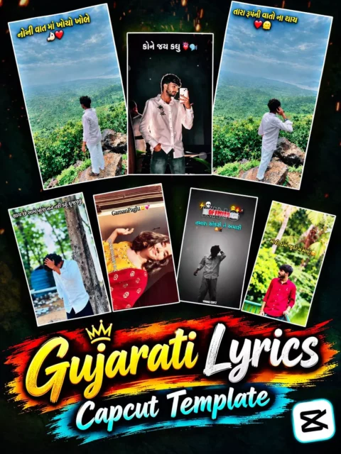 Trending Gujarati Lyrics Capcut Template